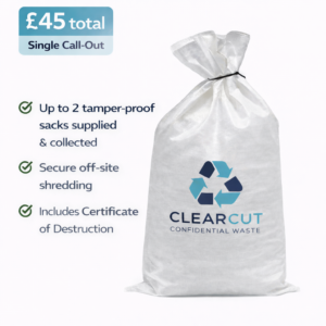 clearcut confidential waste One Off Sack Collection