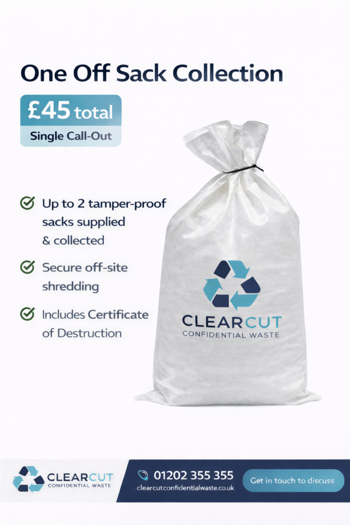 clearcut confidential waste One Off Sack Collection